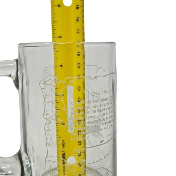 VTG Long John Silvers Columbus Voyage Nautical Sailing Ships Glass Mug Set of 3 - Picture 16 of 16